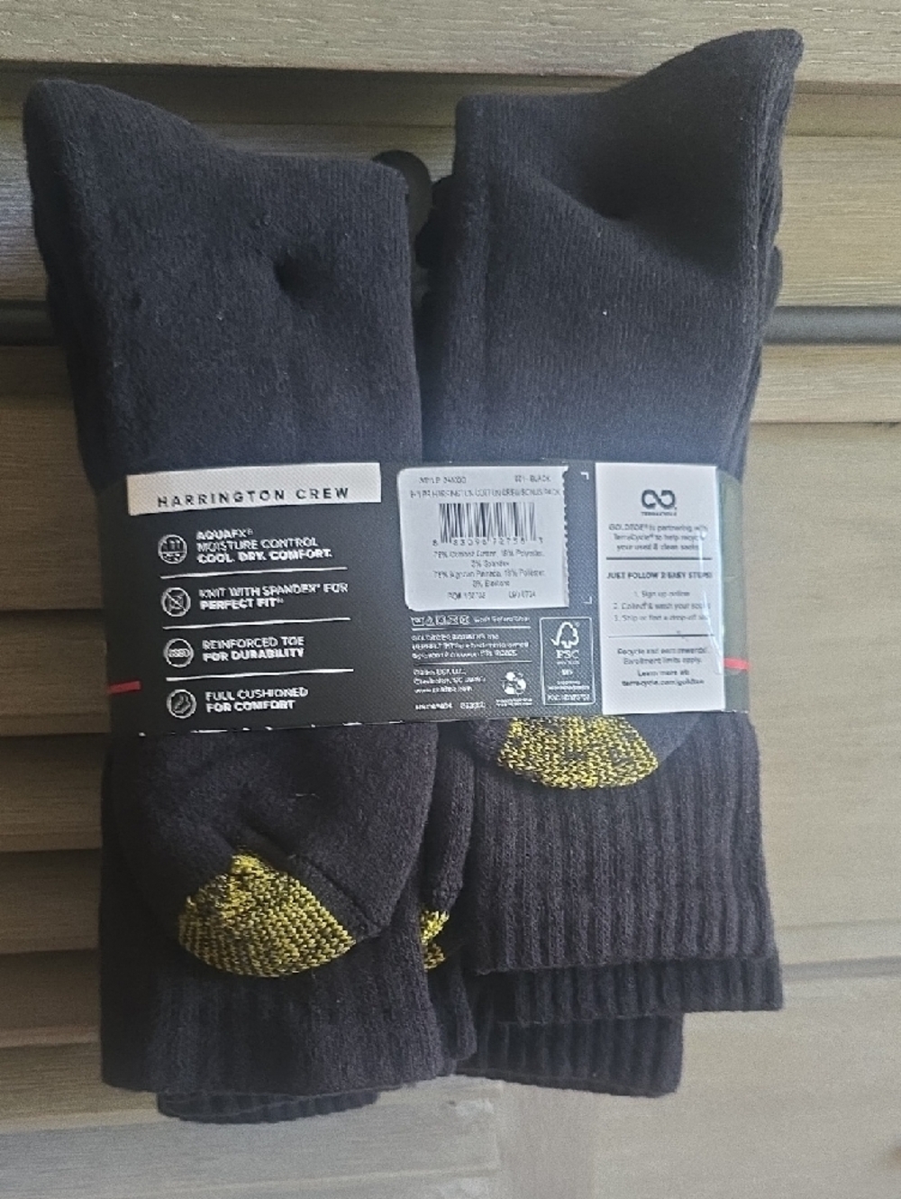 Gold Toe Black Ribbed Crew Socks 7-Pack - Picture 7 of 9